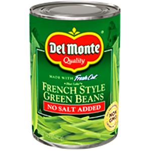 1 Cup Green Snap Beans (No Salt Added, Drained Solids, Canned)