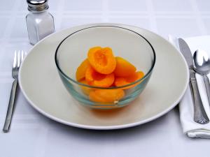 1 Cup Halves Apricots (Solids and Liquids with Skin, Heavy Syrup Pack, Canned)