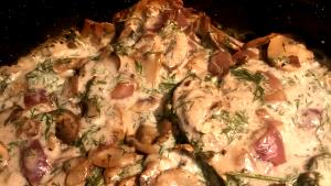 1 Cup Ham or Pork with (Mushroom) Soup (Mixture)
