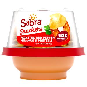 1 Cup Hummus, Roasted Red Pepper With Pretzels