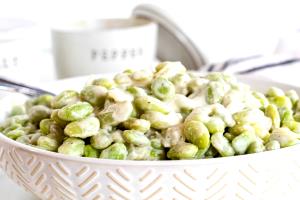 1 Cup Immature Lima Beans Creamed or with Cheese Sauce