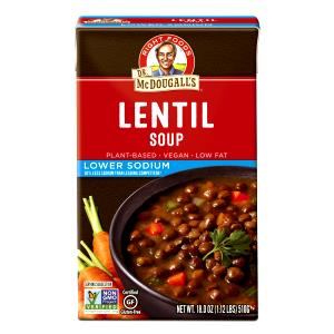 1 Cup Lentil Soup, No Added Salt, Rts
