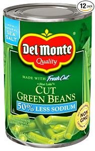 1 Cup Low Sodium Green String Beans (Canned)