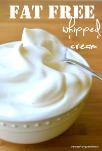 1 Cup Lowfat and Low Sugar Whipped Cream Substitute (from Powder)