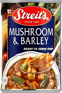 1 Cup Mushroom Barley Soup, No Added Salt, Rts