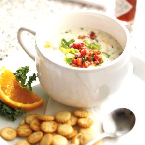 1 Cup New England Clam Chowder, Lowfat, Rts