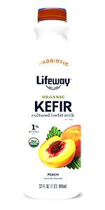 1 Cup Organic Kefir, Low Fat, Peach