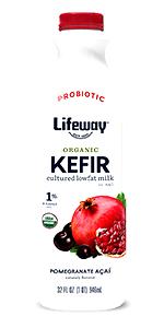 1 Cup Organic Kefir, Low Fat, Pomegranate / Acai