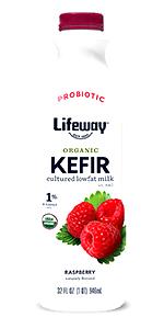 1 Cup Organic Kefir, Low Fat, Raspberry