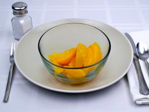 1 Cup Peaches (Solids and Liquids, Heavy Syrup Pack, Canned)