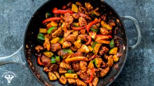 1 Cup Pieces Smoked Chicken and Beef Sausage