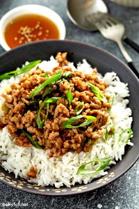 1 Cup Pork, Rice and Vegetables in Soy-Based Sauce (Mixture)
