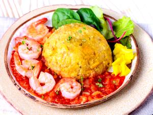 1 Cup Puerto Rican Style Green Plantain with Cracklings (Mofongo)