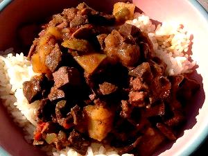 1 Cup Puerto Rican Style Stewed Variety Meats (Gandinga)