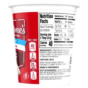1 Cup Reduced Fat Sour Cream