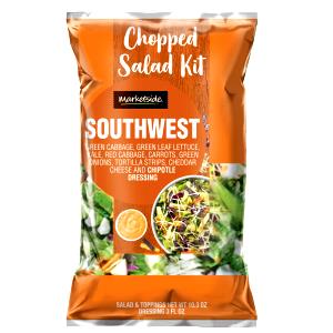 1 cup salad with 2 tbsp dressing (100 g) Southwest Chopped Salad Kit