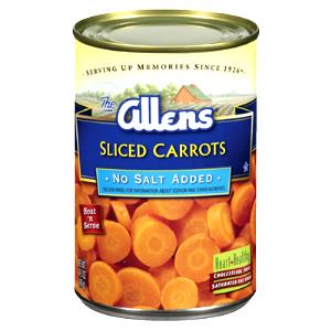 1 Cup Sliced Carrots (No Salt Added, Drained Solids, Canned)