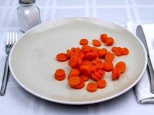 1 Cup Slices Carrots (with Salt, Frozen, Drained, Boiled, Cooked)