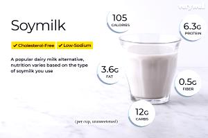 1 Cup Soy Milk, Plain, Unsweetened (Soymilk)