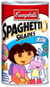 1 Cup Spaghettios Dora The Explorer Shaped Pasta, Canned