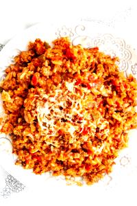 1 Cup Spanish Rice with Ground Beef