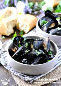 1 Cup Steamed or Poached Mussels