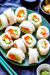 1 Cup Sushi with Vegetables rolled in Seaweed