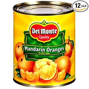 1 Cup Tangerines (Mandarin Oranges, Light Syrup Pack, Canned)