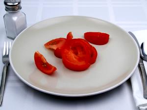 1 Cup Tomato, Red, Ripe, Wedges