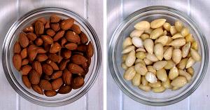 1 Cup, Whole, Blanched Unroasted Almonds