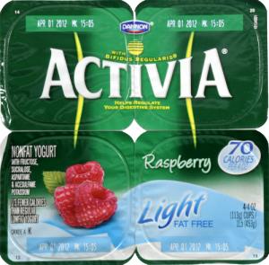 1 Cup Yogurt, Activia Light, Raspberry
