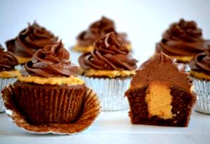 1 cupcake (3 oz) Dark Chocolate Peanut Butter Filled Cupcakes