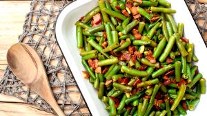 1 Cut Piece Cooked Green String Beans (from Fresh, Fat Added in Cooking)