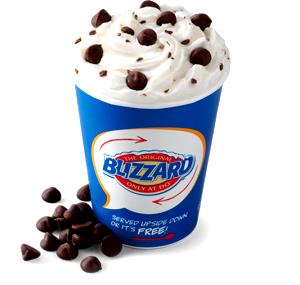 1 Dairy Queen Blizzard Chocolate Soft Serve Light Ice Cream