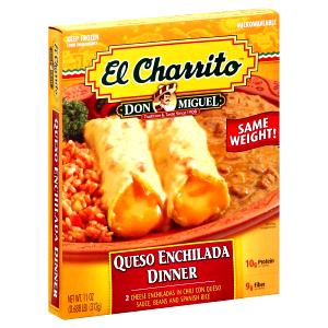 1 Dinner El Charrito Grande Tomatillo Queso Enchilada Dinner