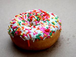 1 donut Vanilla Frosted Donut with Sprinkles
