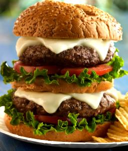 1 Double Hamburger Double Hamburger on Bun