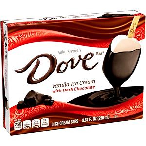 1 DoveBar (3.0 Fl Oz) Thick Chocolate Covering Rich Ice Cream Bar or Stick