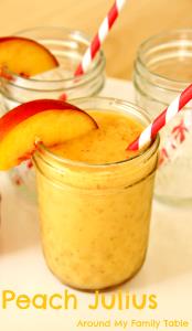 1 drink (32 oz) Peach Julius Fruit Drink (Large)
