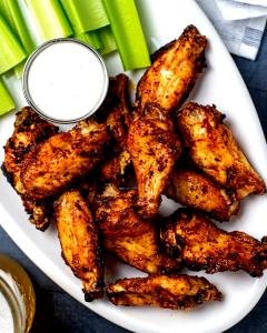 1 "drummette" (mini Drumstick From A Wing) Baked or Fried Coated Chicken Wing with Skin (Skin/Coating Not Eaten)