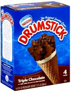 1 drumstick (88 g) Drumstick Triple Chocolate Sundae Cone