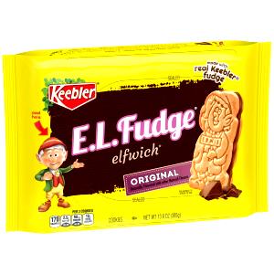 1 E.L. Fudge (Elfin) Rich All Chocolate Cookie with Chocolate Filling or Chocolate Chips