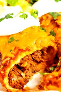 1 Enchilada Shredded Beef Corn Shell Enchilada