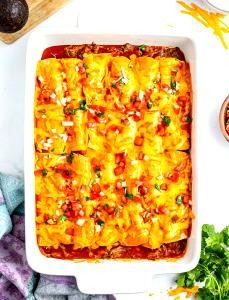 1 Enchilada Shredded Beef Flour Soft Shell Enchilada