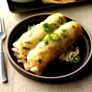 1 Enchilada Shredded Seafood Corn Shell Enchilada