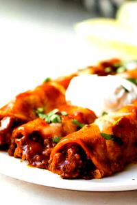 1 enchilada with rice (191 g) Spicy Beef Enchiladas