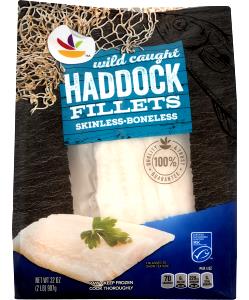 1 fillet (112 g) Wild Caught Haddock Fillets Skinless Boneless