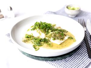 1 Fillet (6-1/2" X 2-1/2" X 3/8") Steamed or Poached Sea Bass