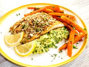 1 Fillet Gingersnap Crusted Sea Bass