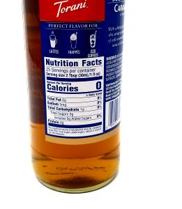 1 fl oz (30 ml) Sugar Free Caramel Syrup